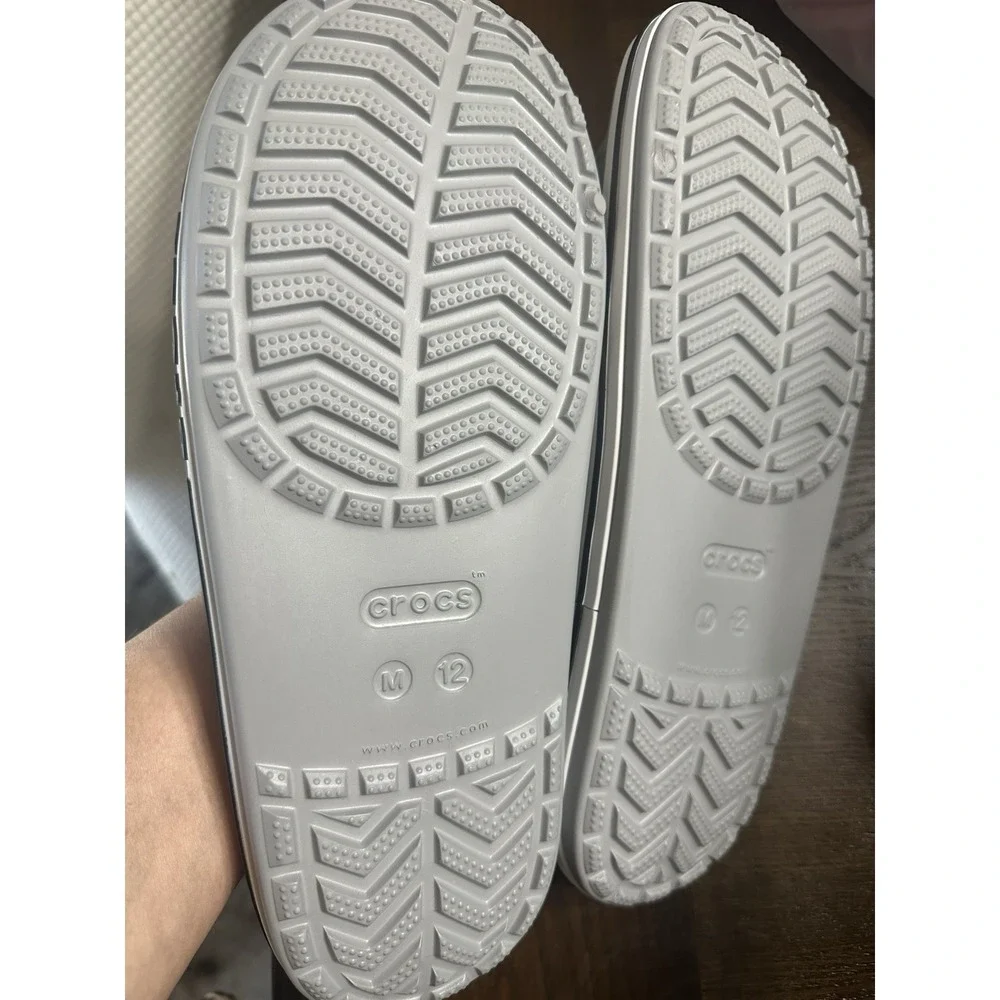 Crocs Bayaband Slide Men's Sandals Gray Comfort Lightweight Size 12 Synthetic